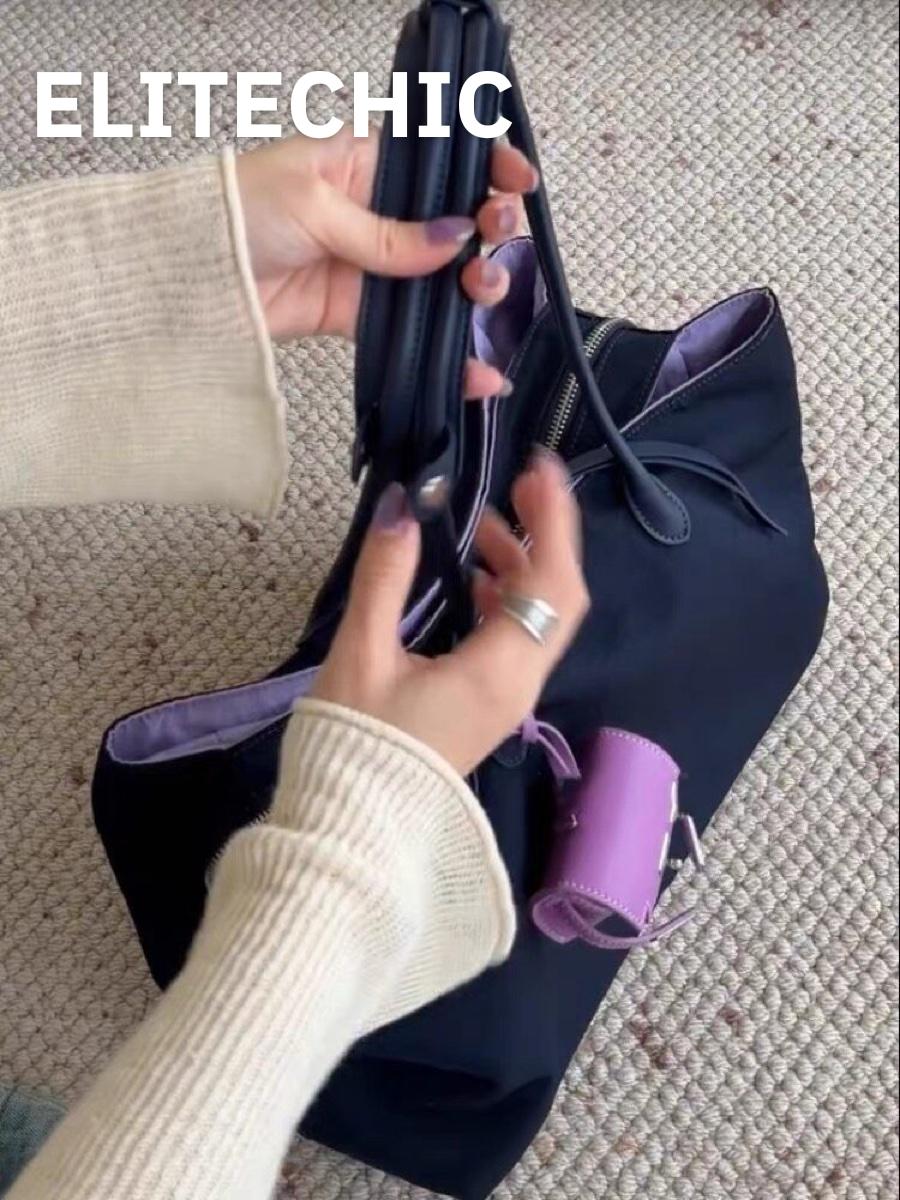 Tay cầm túi tote nylon xanh than